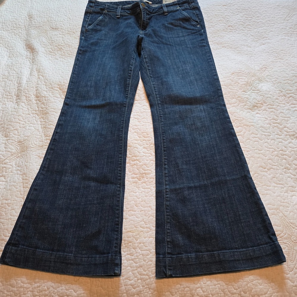 Gap Jeans Women 12 Blue Limited Edition Flared Dark Wash Stretch High Rise